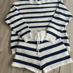 SHEIN Navy and White Knit Set